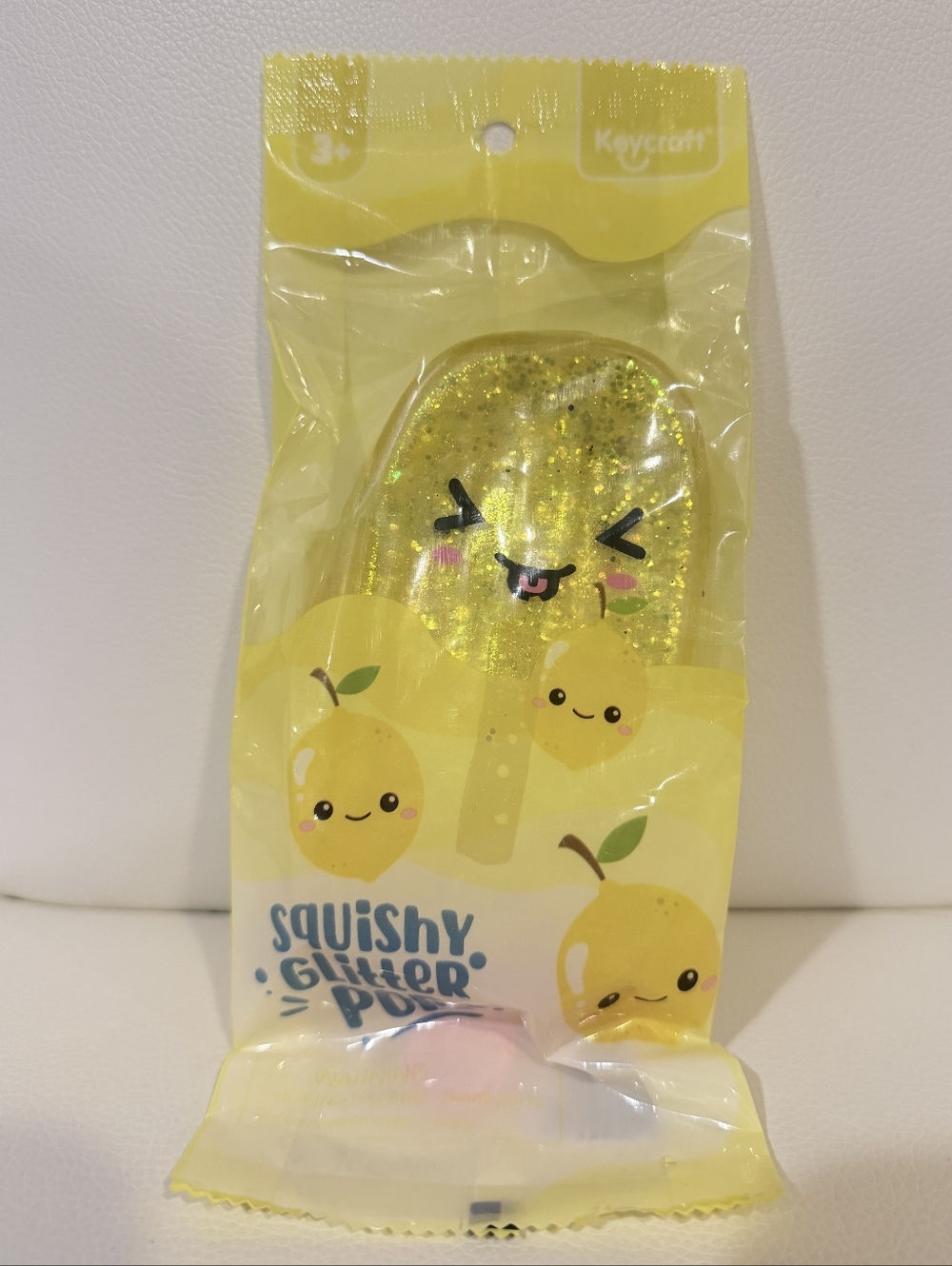 Keycraft Squishy Glitter Pop - Yellow Glitter Popsicle